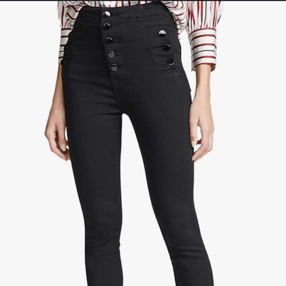 J Brand Natasha High Rise Button Fly Jeans Size 30 in Seriously Black